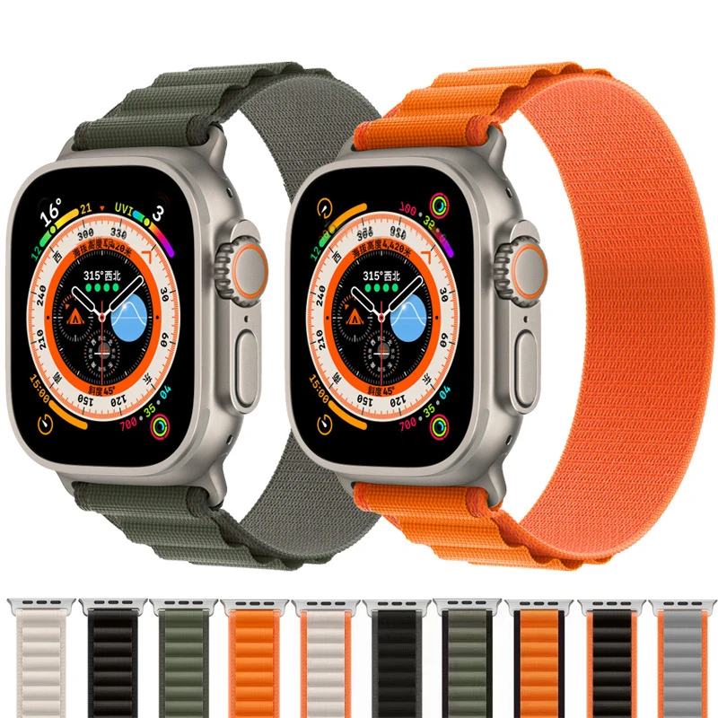 

Alpine Loop Strap For Apple Watch Series 8 Ultra 7 6 5 4 SE Accessories 42/44/45/49MM Nylon Armband Ozean Strap Silikon Armband