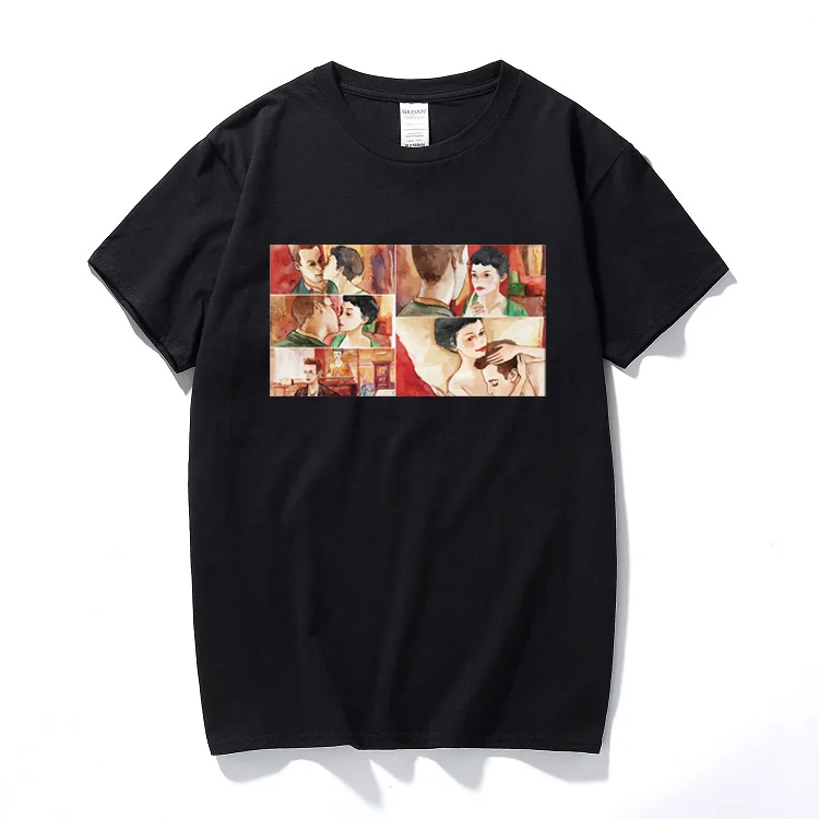 

A romantic story comic T-Shirt Fashion Casual Fitness Cool O-neck Men's T Shirt Summer Short Sleeve Men Clothing