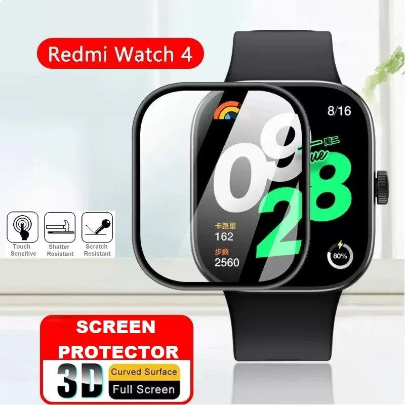 3D Защитная пленка с закругленными краями для умных часов Xiaomi Redmi Watch 4 мягкая