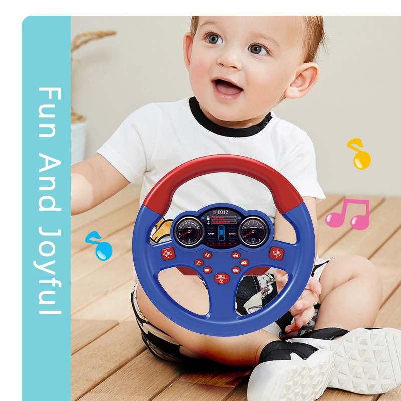 

Simulation Steering Wheel Toy Eletric with Light Sound Baby Kids Musical Educational Copilot Stroller Steering Wheel Vocal Toys
