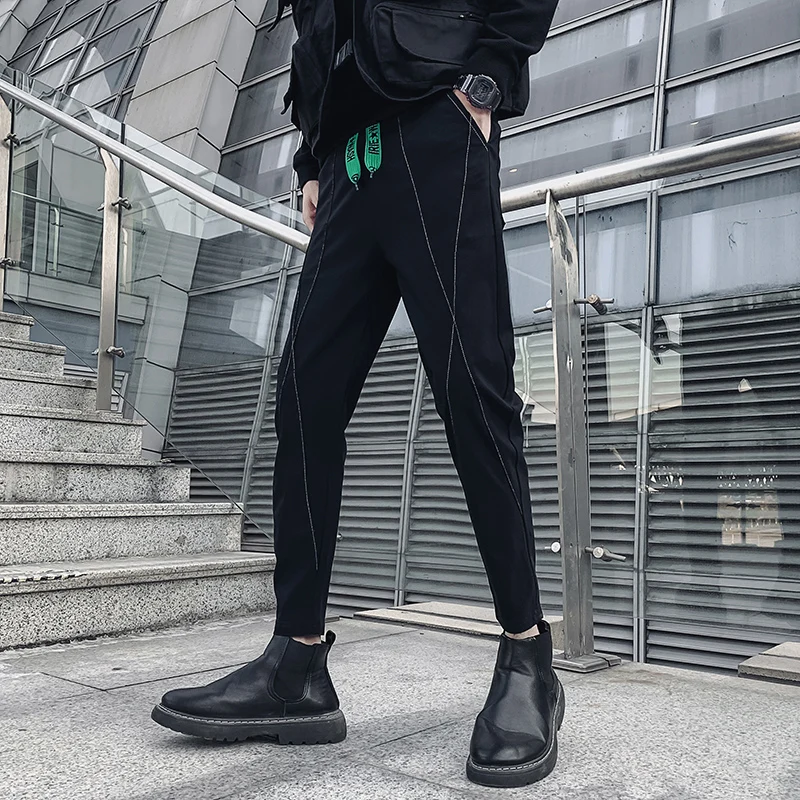 

Hot Sale Summer Ankle Length Slim Fit Casual Harem Pants Men Clothing 2022 Simple All Match Streetwear Joggers Trousers Black 36