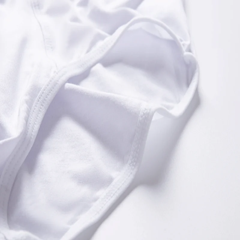 3Pcs Men Big Size Underwear Tighty-whities Sexy Lingerie Panties Briefs White Color Underpants Homme Undies Undershorts Knickers