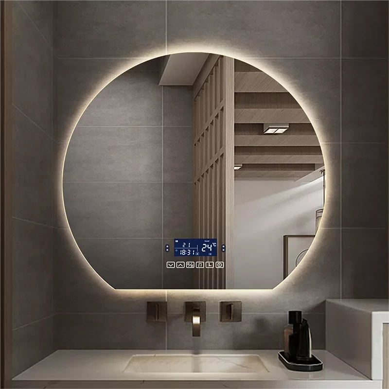 

LED Multifunctional Beauty Bathroom Wall Mounted Mirror With Bluetooth Body Induction Anti-Fog Smart Decorative Vanity Mirror