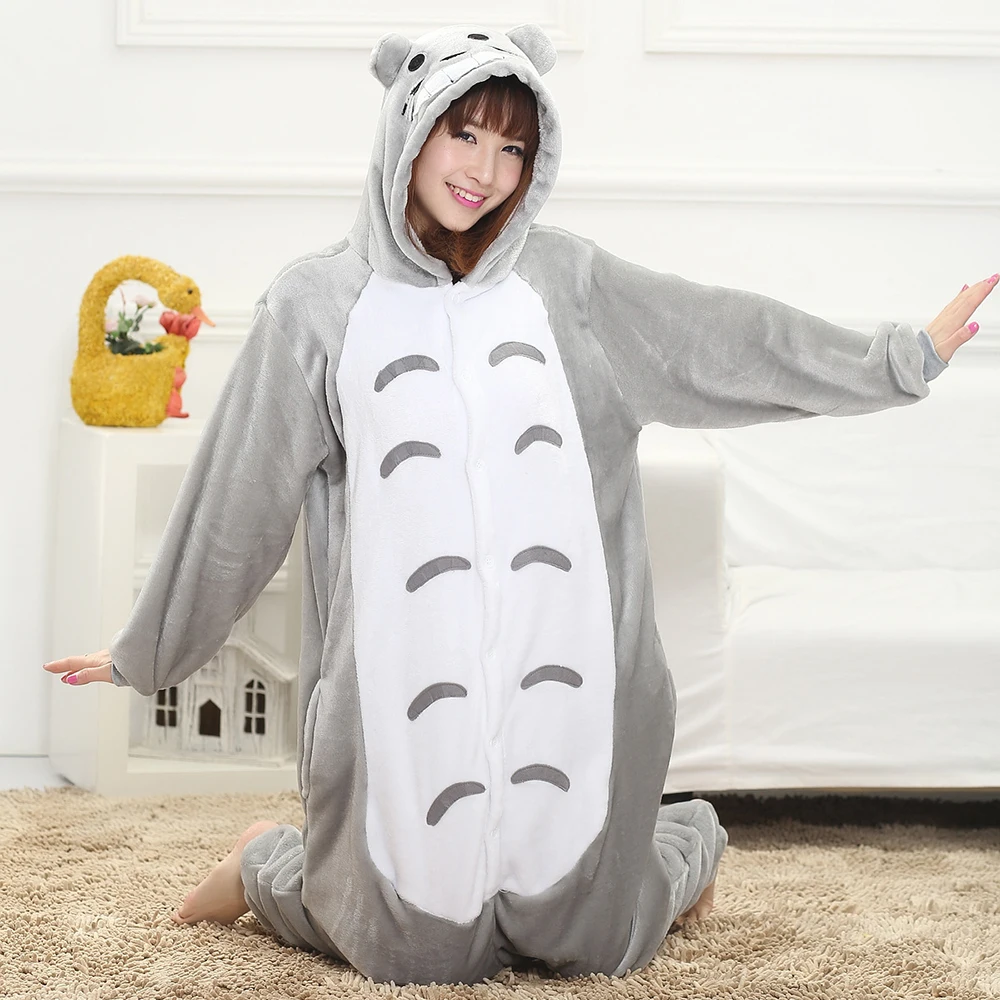 Adults Animal One Sides Polyester Pajamas Sets Women Winter Warm Cute Unisex Anime Costumes Family Kids Cosplay Cartoon Pyjamas