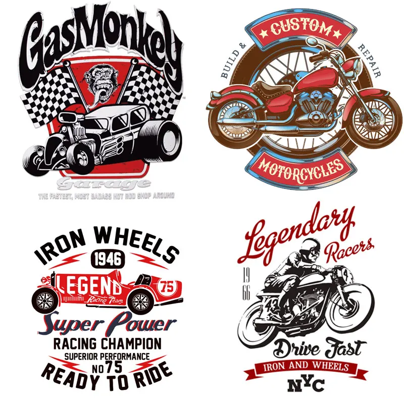 

Motorcycle Biker Patches on Punk Clothes Wings America's Highway Route 66 Iron on Transfers for Clothing Thermoadhesive Stickers