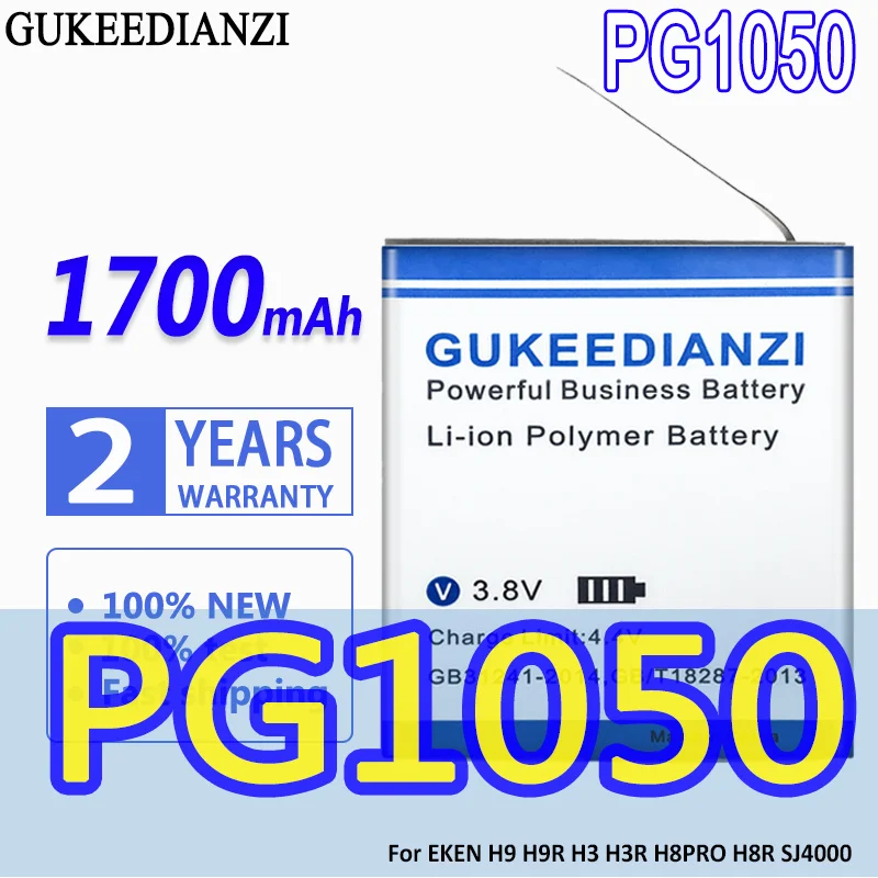 

High Capacity GUKEEDIANZI Battery PG1050 PG 1050 1700mAh for EKEN SJ5000 M10 SJ5000X SJ4000 SJCAM H3 H3R H8PRO H8R H9 H9R Camera