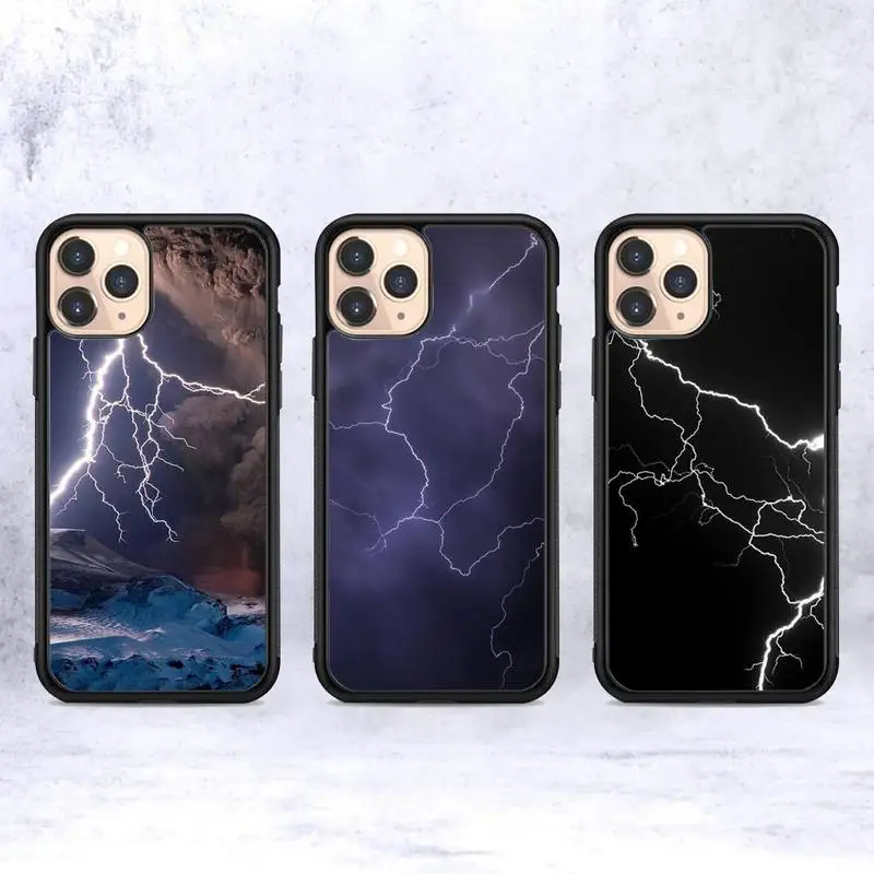 

Thunder Phone Case Silicone PC+TPU Case for iPhone 11 12 13 Pro Max 8 7 6 Plus X SE XR Hard Fundas