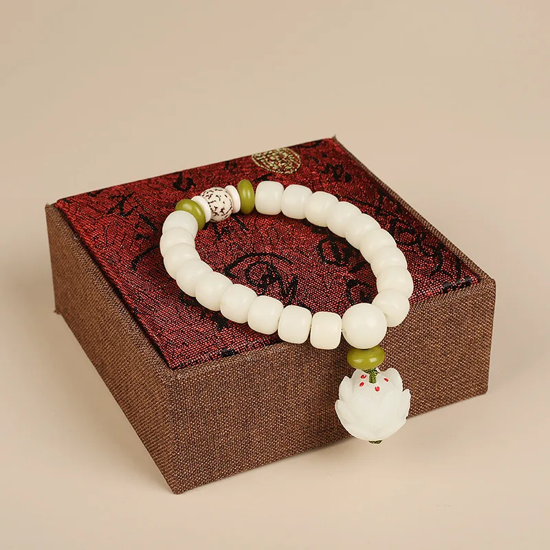 

Stunning White Jade Bodhi Bead Bracelet Couples Natural Handmade Fashion Jewelry Perfect Gift for Anniversary Valentine's Day