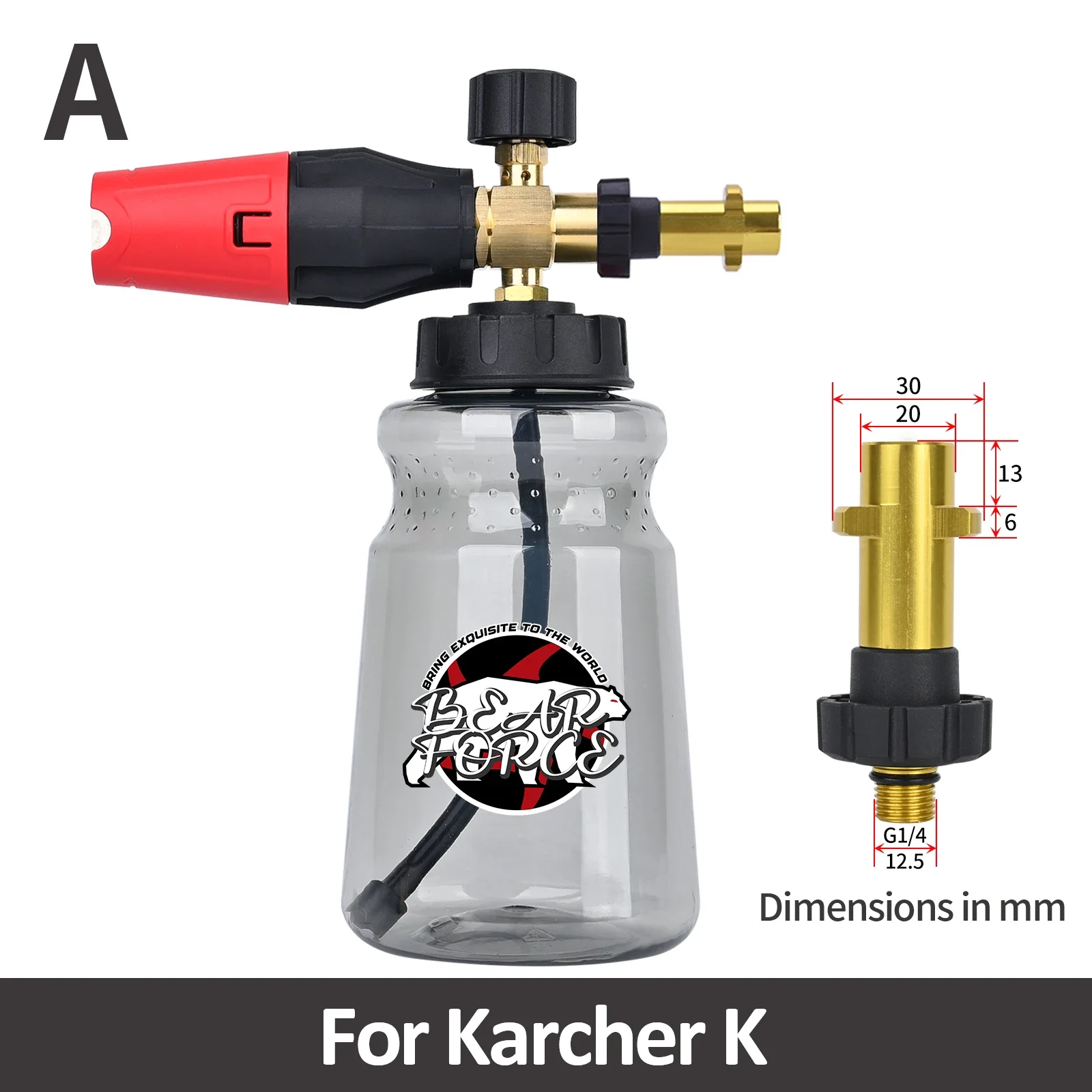 

Насадка Для Мойки Высокого Давления С Пенной Насадкой Для Снежной Пены, Совместимая С Karcher, Elitech, Daewoo, Bort, AR, Bosch