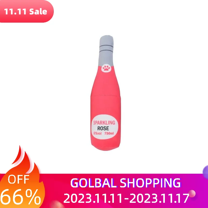 

Soft Training Durable Chew Birthday Gift Dog Plush Toy Wine Bottle Shape Home Cute Squeaky Sound Playing Fun Gifts