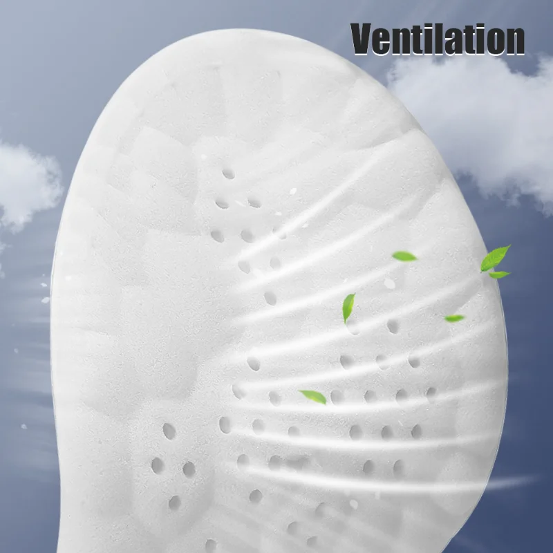 5pairs Breathable Cotton Sport Insoles High Elasticity Shock Absorption Super Soft Shoe Pad Sweat Absorbing Foot Massage Insoles