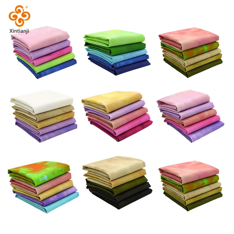 

Rainbow Patchwork Fabric 100% Cotton DIY Quilting Supplies For Needlework Clasp Package Tie-Dye Handmade Accessories 20X20cm/5PC