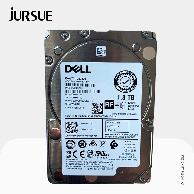 

FOR Dell JY57X 1.8TB 10K 2.5'' 12Gbps SAS Hard Drive ST1800MM0159 0JY57X