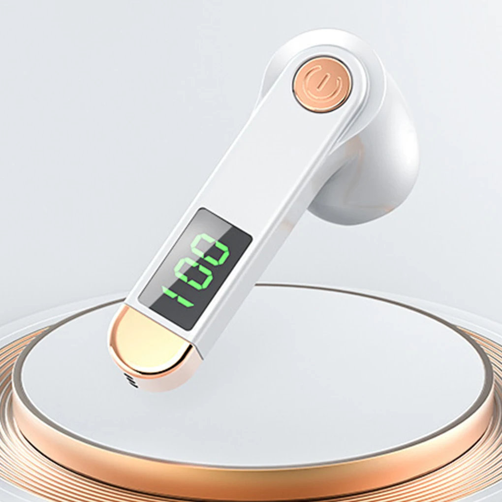 bluetooth compatible earbud sports cordless rechargeable earphone noise canceling fitness led headphone accessories white free global shipping