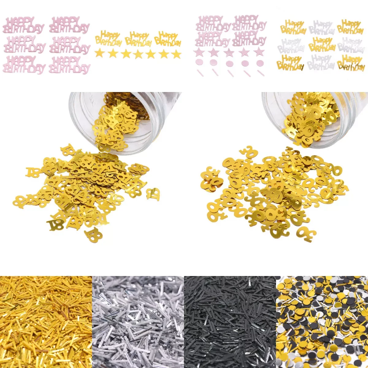 

Glitter Rose Gold Silver Happy Birthday Number 18 30 40 50 60 Sprinkle Confetti Wedding Ceremony Birthday Party Anniversary