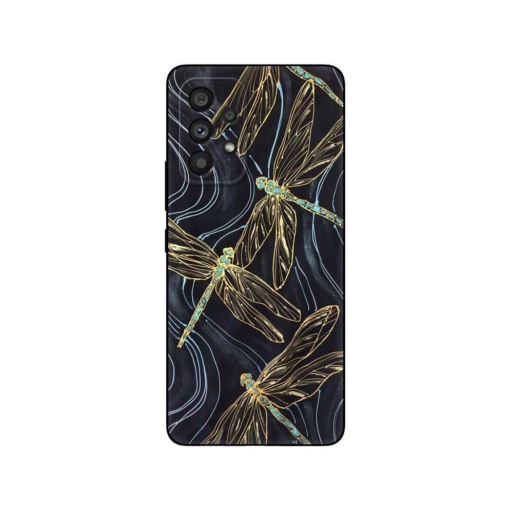 Черный чехол из ТПУ с листьями для Samsung Galaxy A03 SM-A035 Core A03S A13 A23 LTE A33 A53 A73 4G 5G