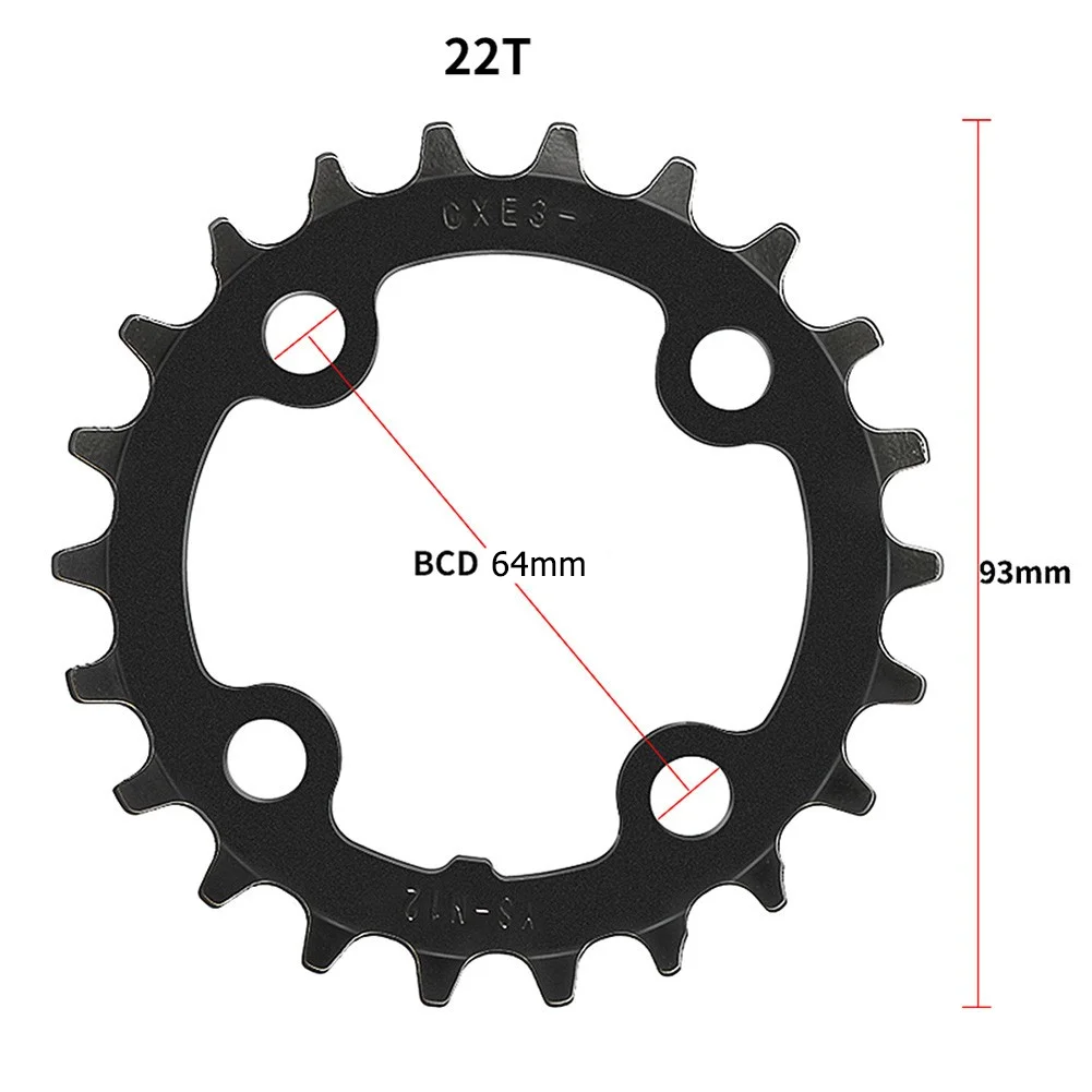 

MTB Chainring Single Tooth Chain Ring Carbon Steel Narrow Wide Bike Chain Ring for 104BCD Bolt Pattern 22T/24T