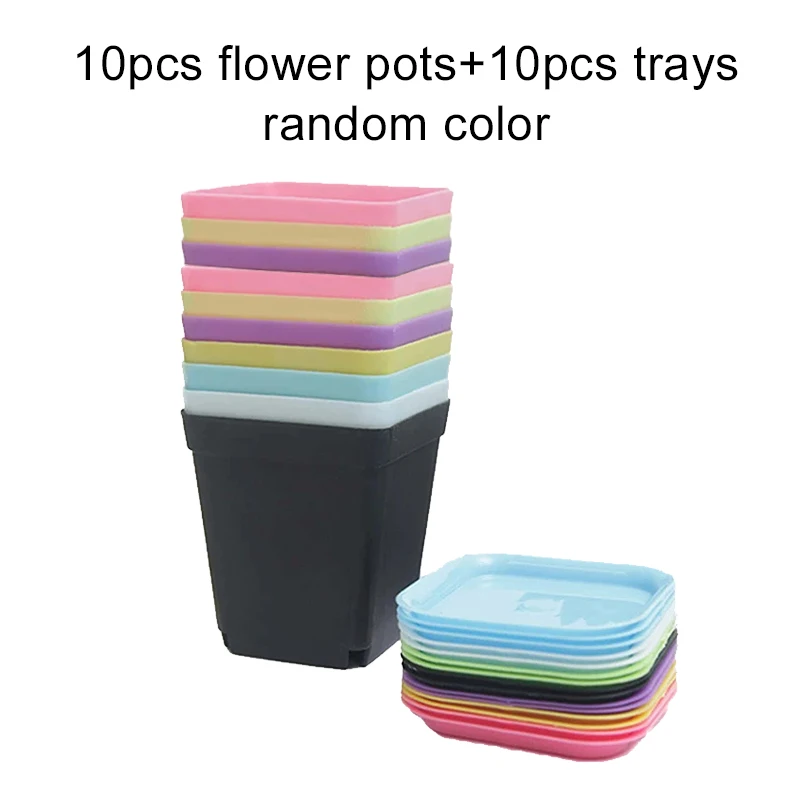 

Мини-горшки для суккулентов пластиковые квадратные