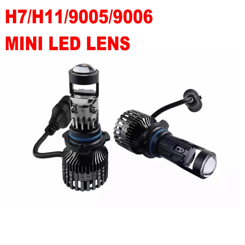 

LED H4 9003 Automobile Headlight H11 LED H7 9005 9006 mini projector lens car Styling headlight Bulbs 6000K Focused Light Y6