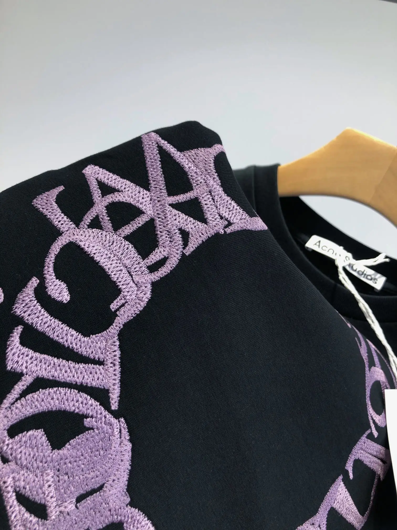 2022 AC studios летняя футболка с круглыми фиолетовыми буквами модная простая