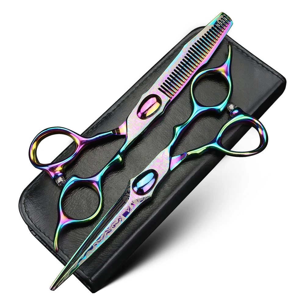Красочные профессиональные ножницы для волос парикмахерские и филировочные