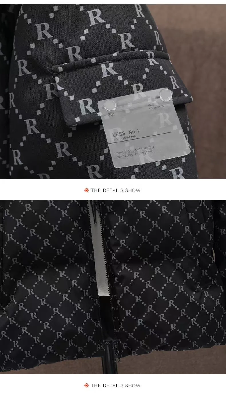 Casual Trend Mens Wear Winter Cotton Padded Jacket Loose Thermal Coat Thickened Male Coat Large Size 150kg Velvet Winter Clothes