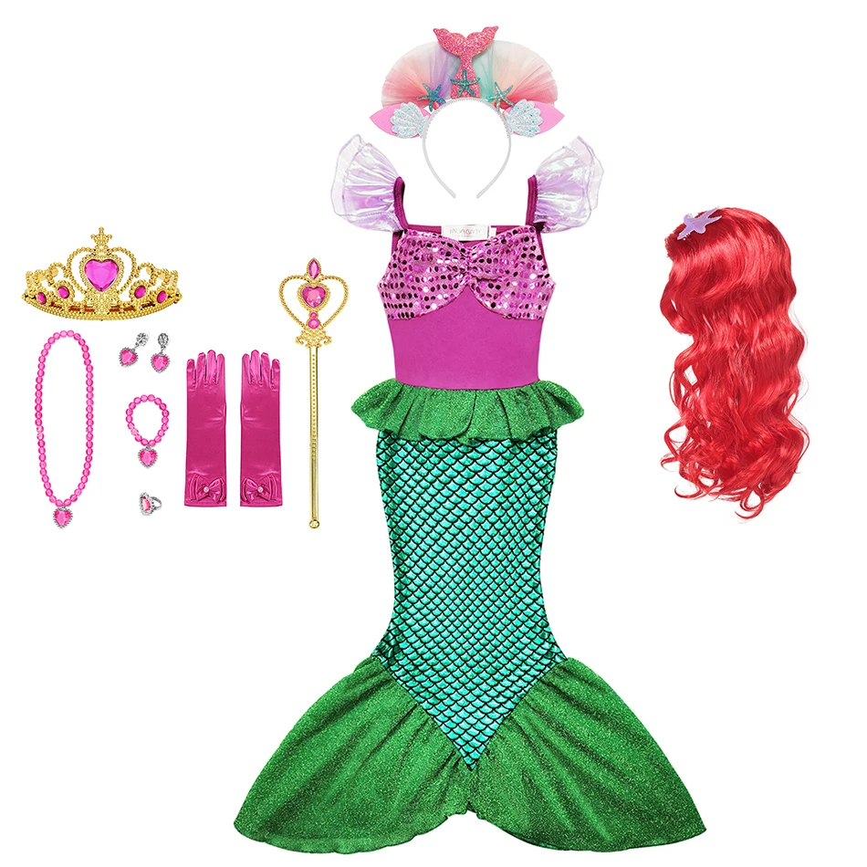 Детский костюм для косплея Русалка Ариэль 2022 |