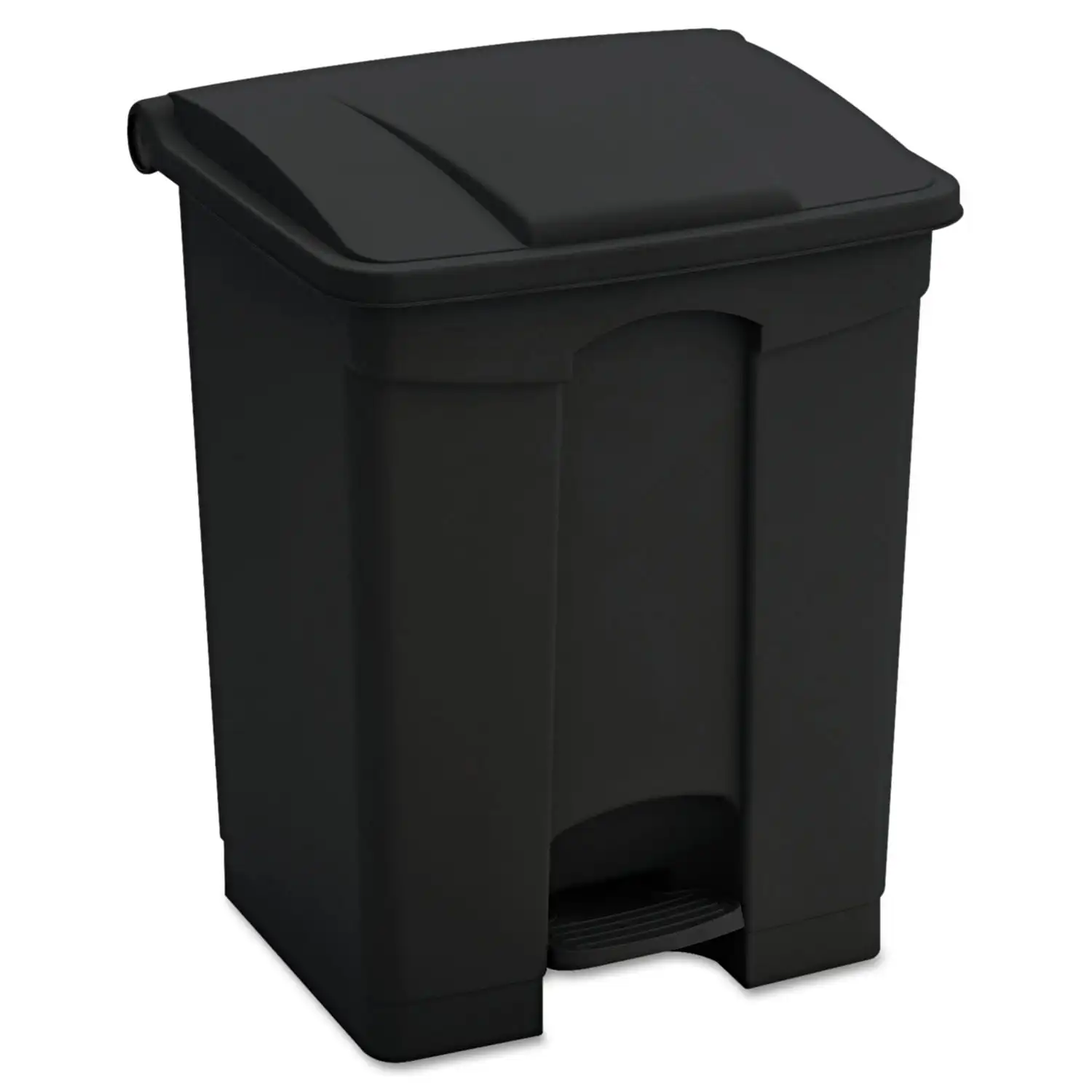 

Safco Products Large Capacity Plastic Step-on Trash Can, 23 gal, Black