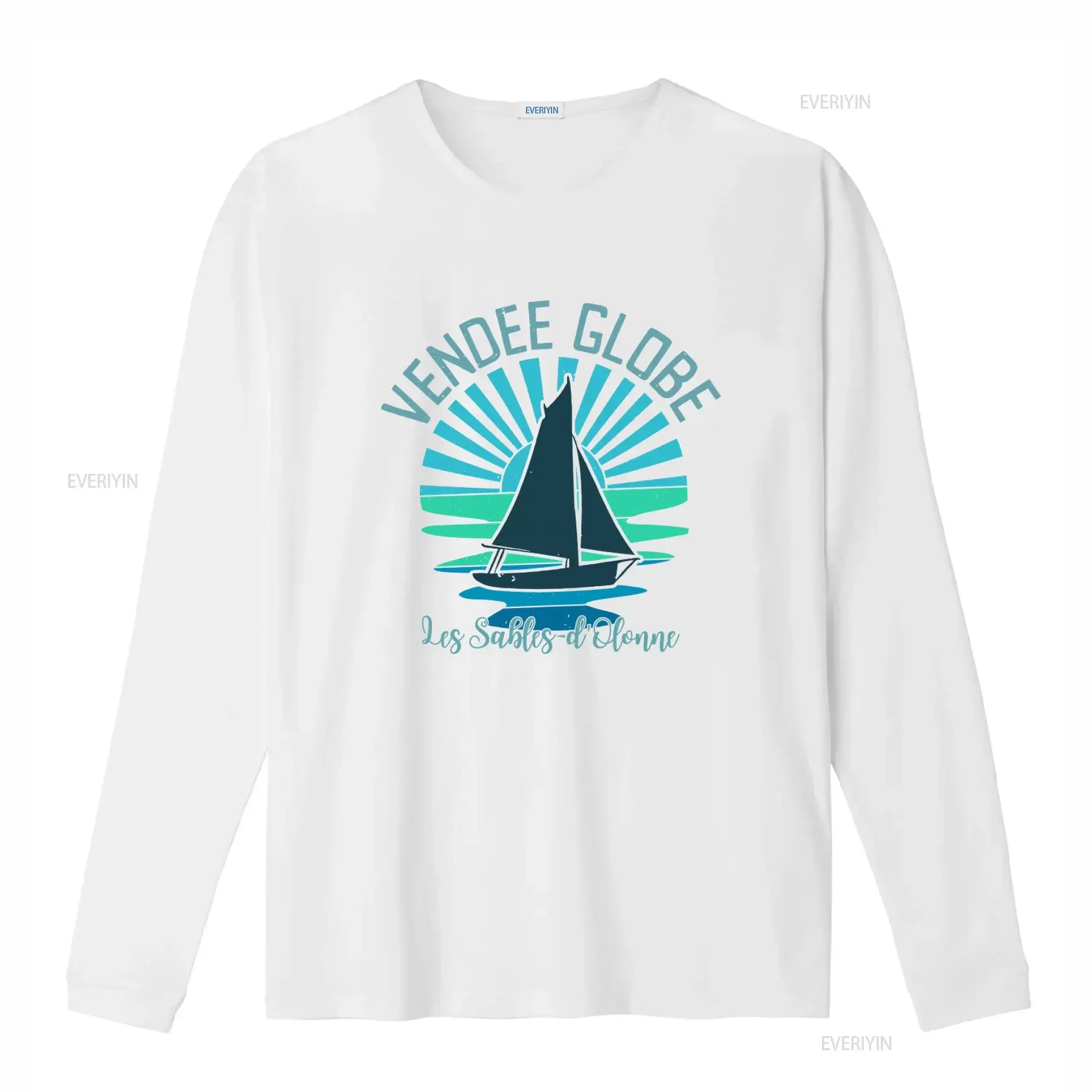 Фото Футболка с коротким рукавом Vendee Globe Les Sables d'olonne для парусного спорта, стильный дизайн для любителей, винтажная, повседневная, мужская, с эффектом потертости №4