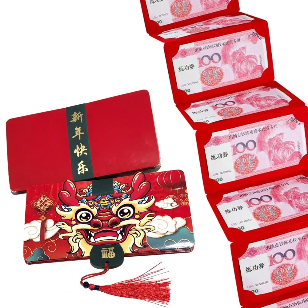

Cartoon Design Envelopes 2024 Dragon Year Envelope Cute Cartoon Design 6 Slot Money Pocket for Chinese New Year Supplies Gift