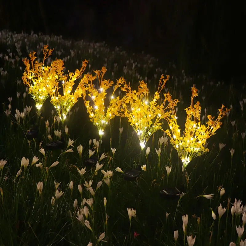 

Solar Rapeseed Flowers Landscape Lights Outdoor Waterproof Yard Path Garden Lawn Growing Lamp Artificial Flower Lawn Lamp