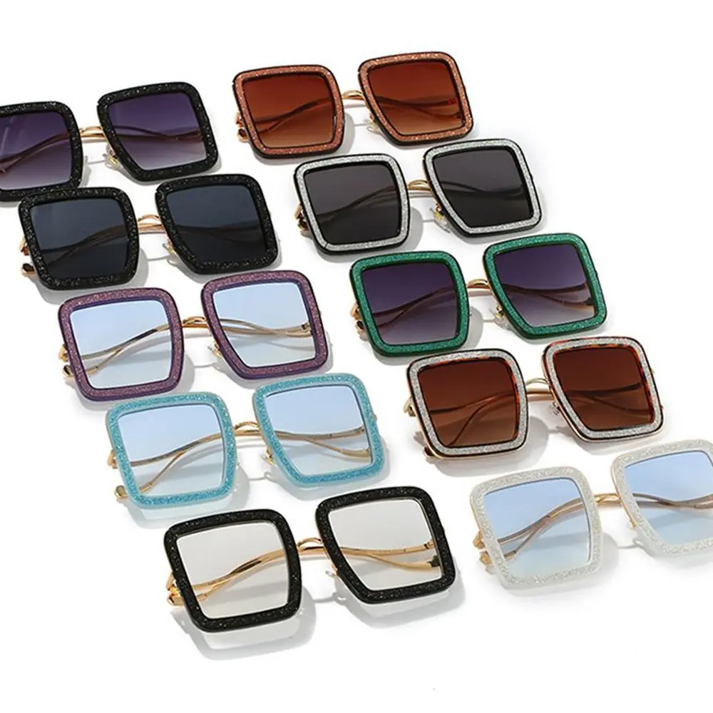 

Oversized Square Sunglasses Shiny Diamond Sun Glasses Cool Crystal Shades UV400 Eyewear 2022 Trend Fashion Gifts for Women