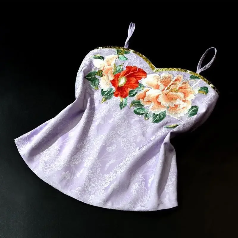 Китайская традиционная атласная жаккардовая вышитая кофта Hanfu 5 цветов женская