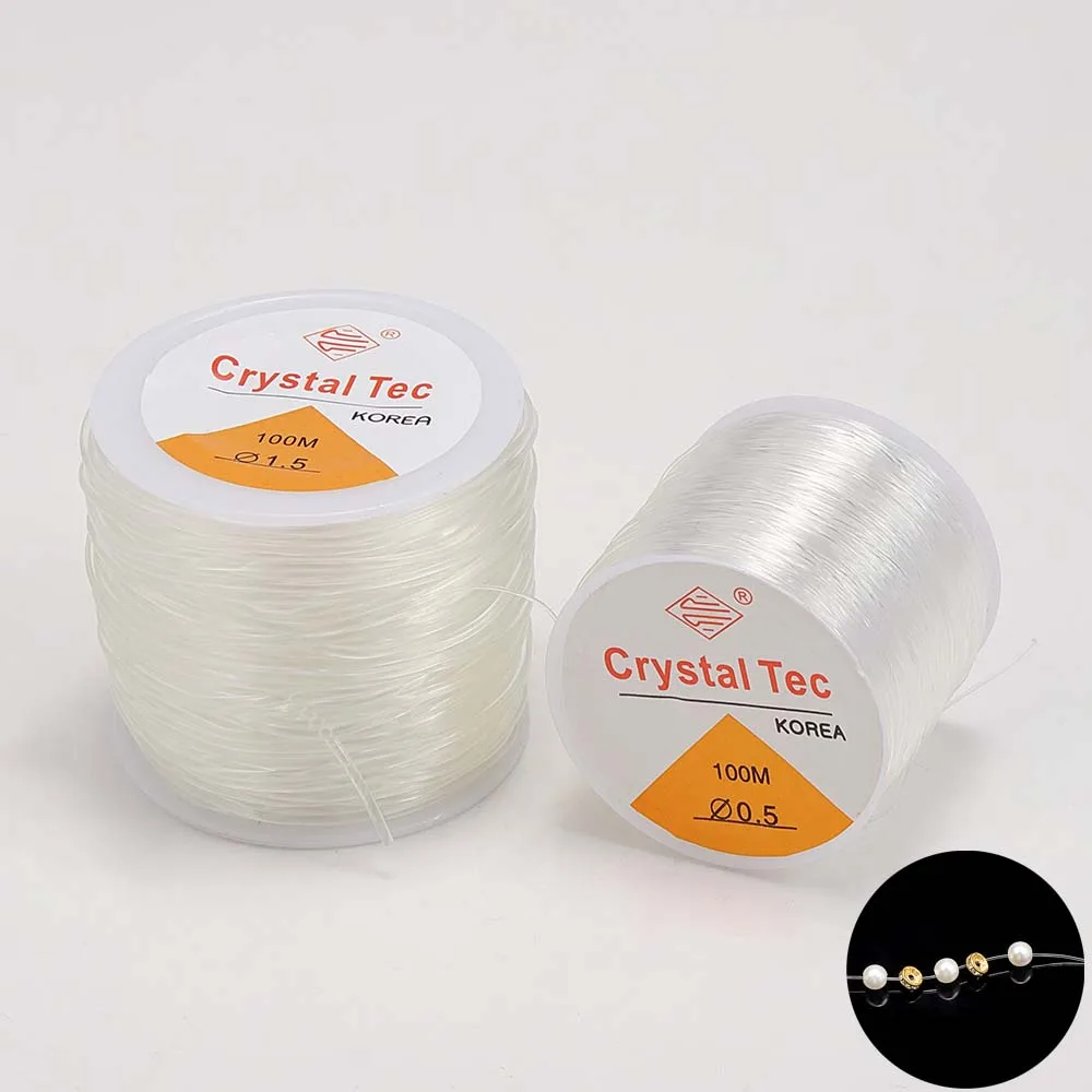 45-100 Meter Clear Crystal String Thread Stretch DIY Beading Cords Elastic Lines Bracelet Necklace Jewelry Making Wire Supplier