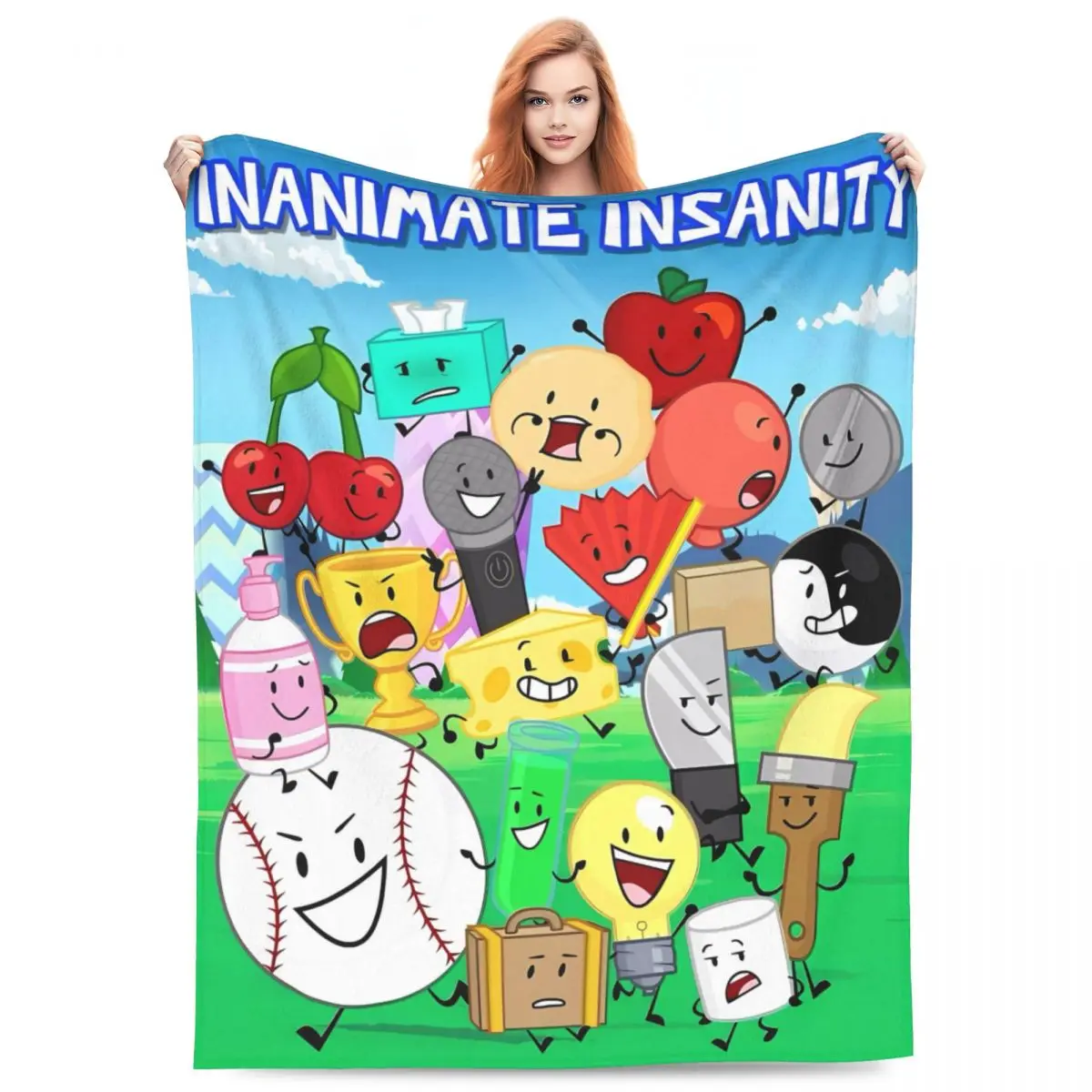 MINISO BFDI Inanimate Insanity плюшевое одеяло