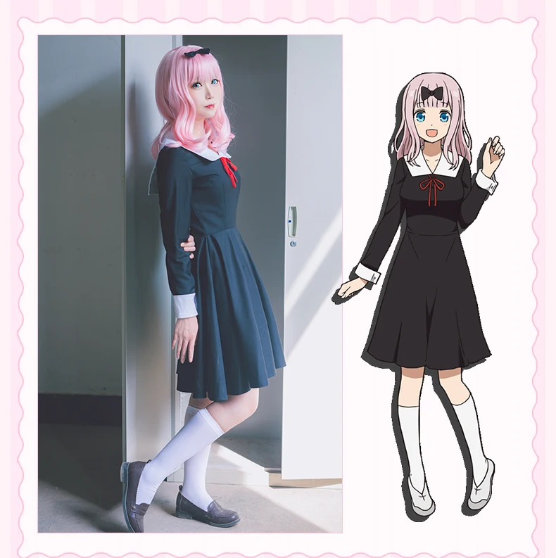 

Костюм для косплея аниме «Love is War», комплект из черной школьной формы и парика, Кагуя, шиномия, Чика