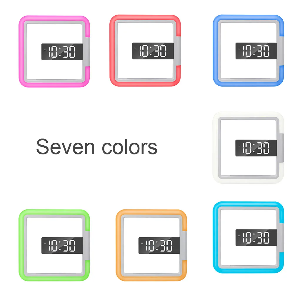 

Настенные часы, Подвесные светодиодные цифровые часы с изменением цвета, украшение, термометр