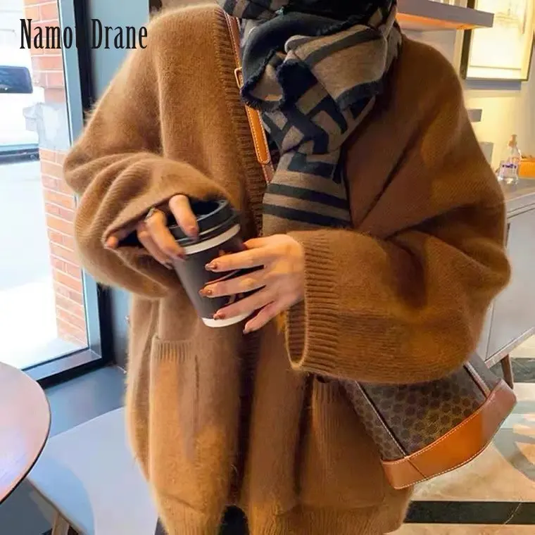 

Namou Drane Design Sense Knit Cardigan Languid Breeze Small Niche Sweater Coat Female Loose Autumn Winter 2022 New Top Retro