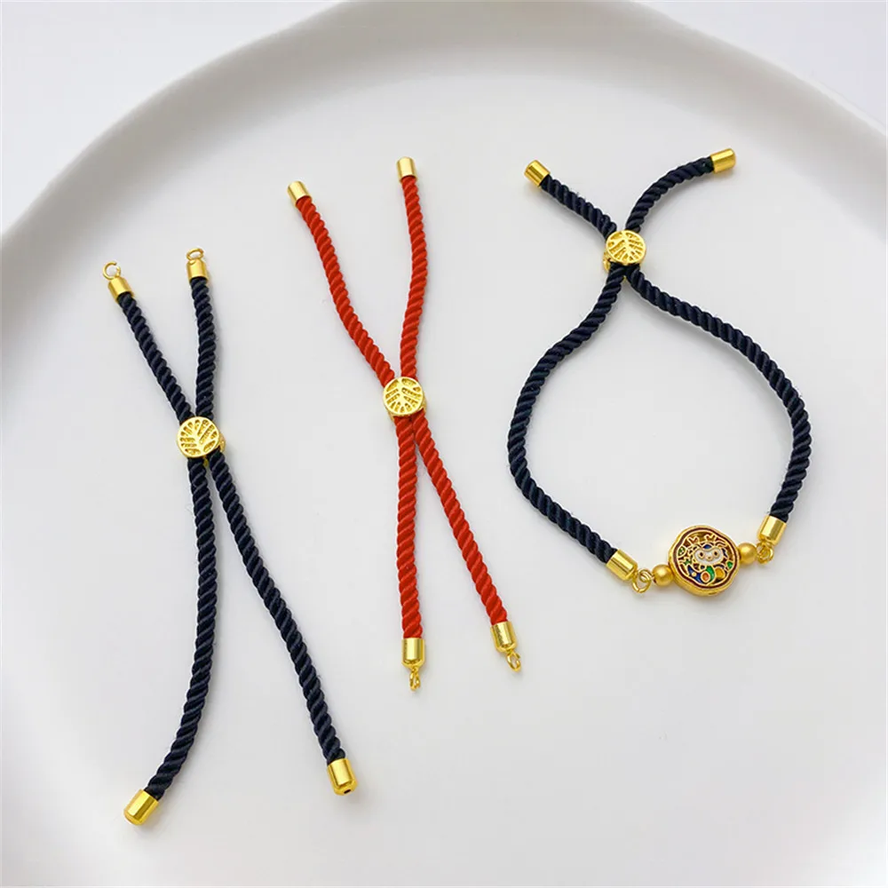 

Simple semi-finished handmade braided red rope transfer beaded beaded couple hand rope diy accessories Bracelet adjustable rope