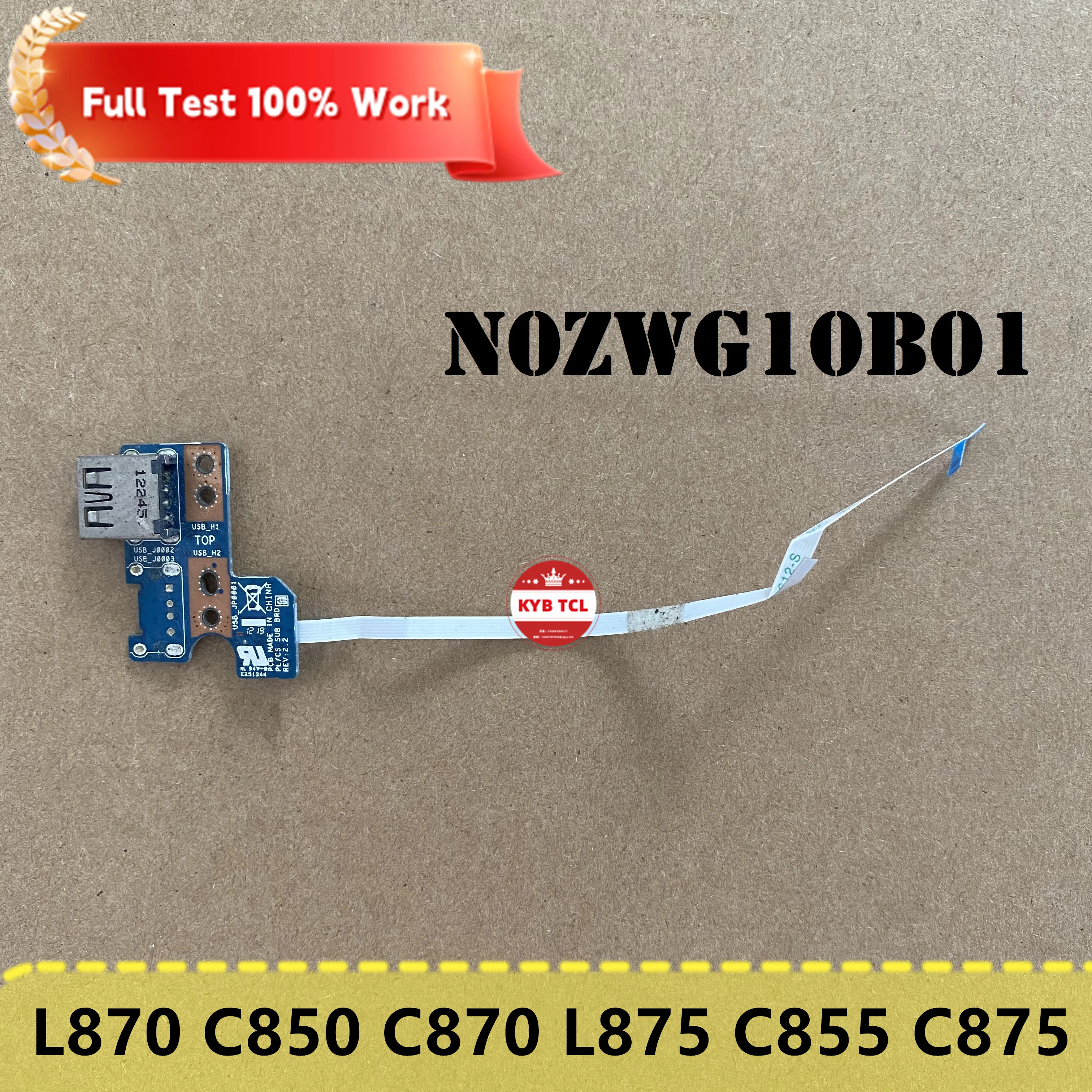 

For Toshiba Satellite L870 C850 C870 L875 C855 C875 Genuine Laptop USB Module Board + Cable N0ZWG10B01 Notebook