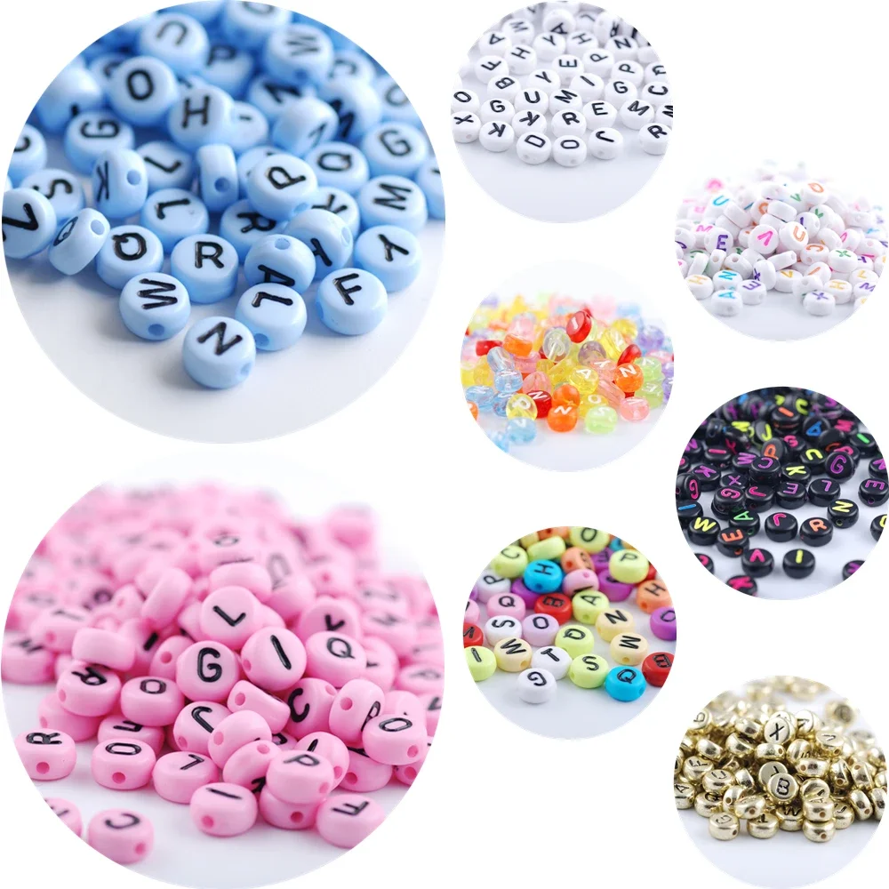 200 шт./упаковка бусины в форме букв английского алфавита