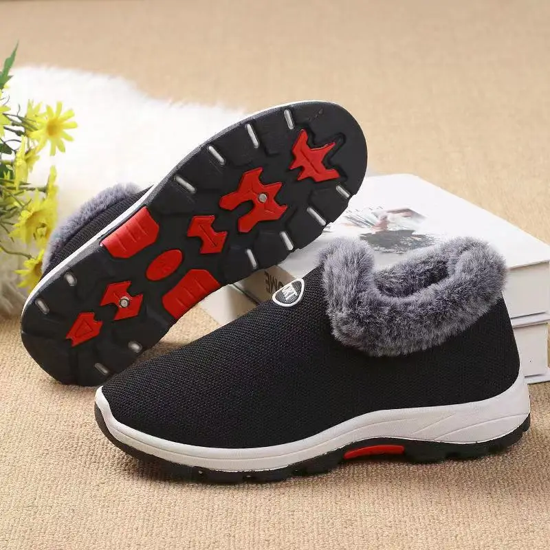 Hot Winter Ladies Plus Velvet Thick Warm Cotton Shoes, One-step Lightweight Soft-soled Wear-resistant Women's Cotton Boots