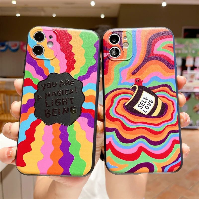 

Graffiti Soft Silicon Phone Cases for IPhone X XS XR Max 11 12 Mini 13 Pro Max Colorful Shockproof Cover for Apple 5S SE 6S Plus