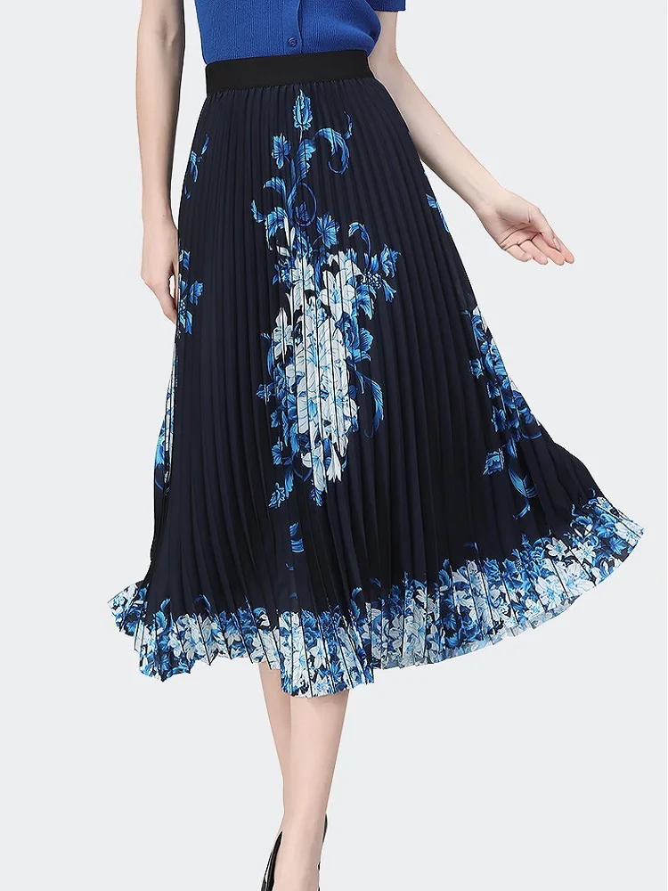 

Summer Big Brand Satin 3D Printing Casual Women's High Waist Skirt 2022New Ladies High Quality Pleated Tutu Skirt y2k Clothes XL