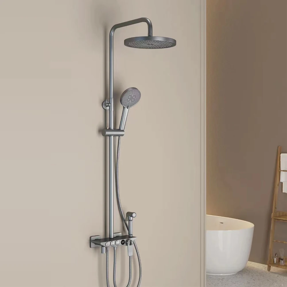 

Antique Brass Bathroom Digital Display Mixer Faucet