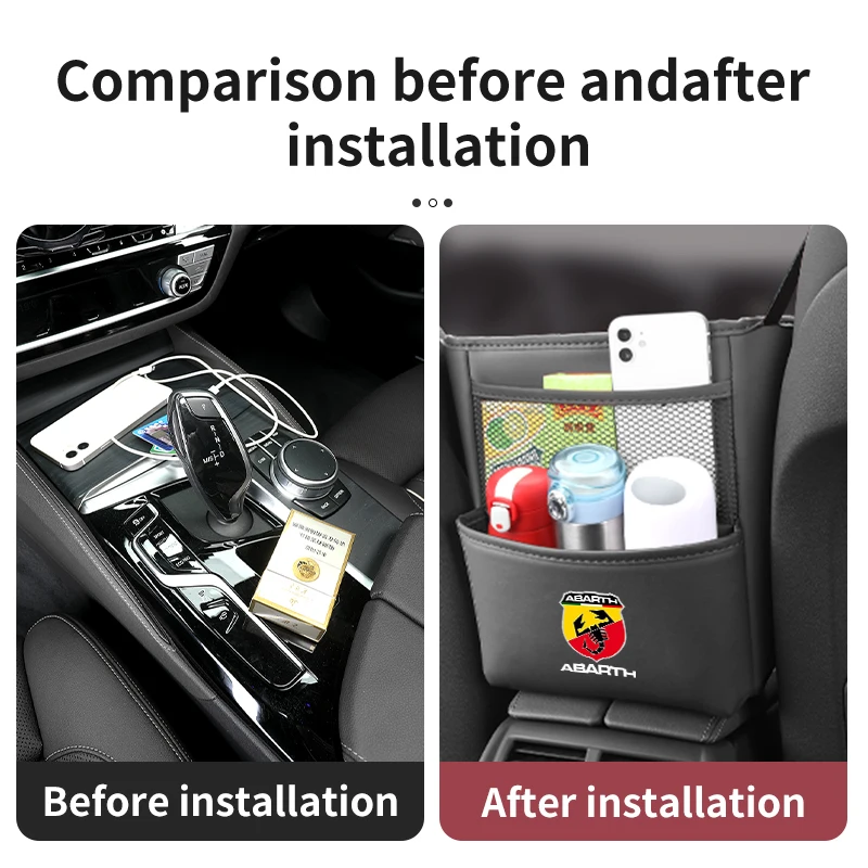 Сумка-держатель для автомобильного сиденья кожаная сумка хранения Fiat Grande Punto Abarth