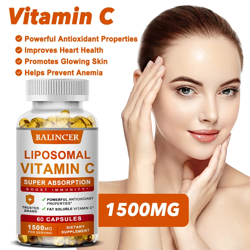 

Liposomal Vitamin C Capsules Supplement Antioxidant Immune Support Lighten Spots Pigmentation Anti-wrinkle Whitening Anti-aging