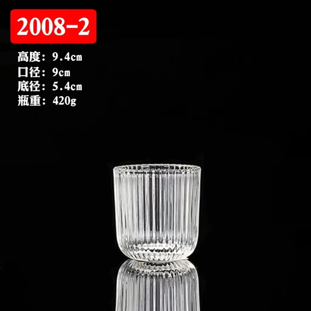 

Candle Jar Transparent Glass Cup Aromatherapy Candle Cup Striped Cup Candlestick Cup Candle Making m