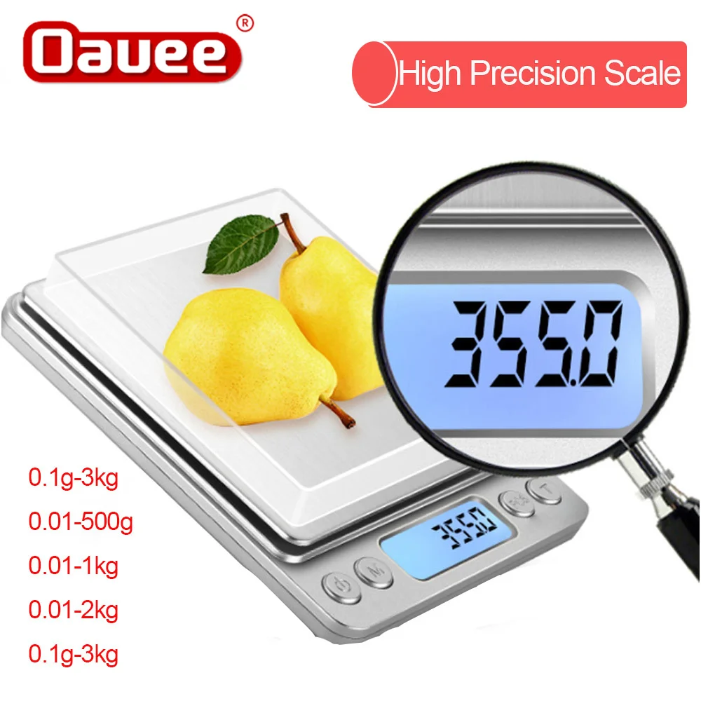 

Oauee High Precision Scale LCD Digital Scales Mini Electronic Grams Weight Balance Scale for Kitchen Food Cooking Jewelry Tools