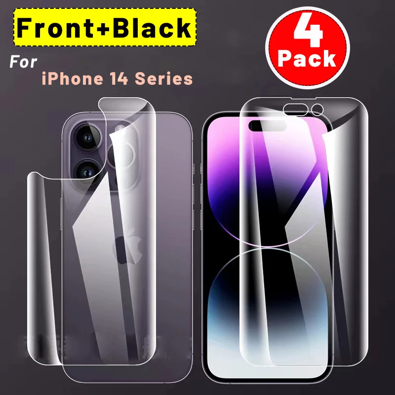 

4/1Pcs Hydrogel Film for iPhone 14 Pro Max Plus Soft Screen Protector Front Back Film Not Glass on For Apple iPhone 14Plus 14Pro